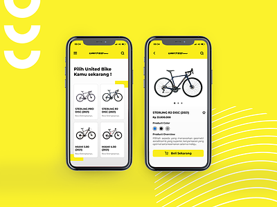 United Bike App apps bike branding market mobile phone shopping sport ui uiux ux vehicle