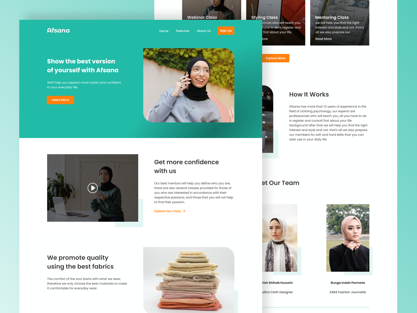Afsana Landing Page by Radithya Bintang on Dribbble