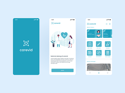 carevit App Design animation app brand branding covid design health illustration logo mobile simple ui ux virus