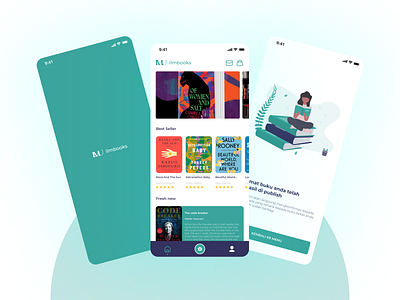 Ilmbooks mobile apps aplication app books design graphic design green illustration learning logo mobile mobile apps school typography ui ux vector