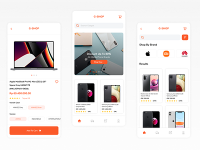 G-Shop e-commerce Application branding eccommerce electronik gadget graphic design logo market motion graphics online strore orange shoppy ui ux