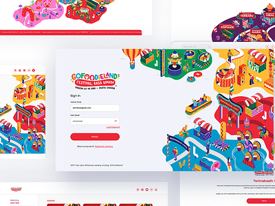 Gofoodieland virtual event app branding design event gofood gojek graphic design illustration illustrator logo typography ui ux vector virtual event webase website