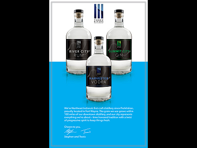 Three Rivers Distilling Co Promo Poster distillery gin poster rum spirits vodka