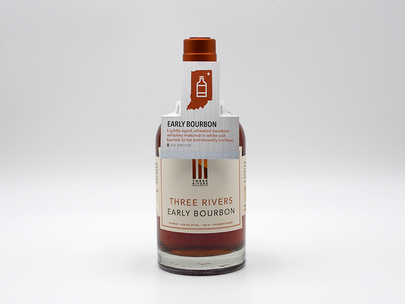 Three Rivers Distilling Co. Bottle Hangtags graphic design marketing hangtag hang tag liquor spirits distilling