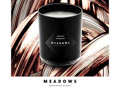 Meadows / Bohemian Scent ad box campaign candle design luxury prague scent typography