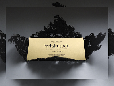 Parfattitude / invitation ballet couture dance fashion feather gold invitation lasercut mirror paper