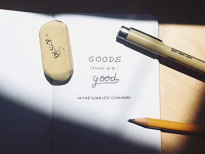 Goods That Do Good apparel assets free hand goods hand lettering lettering type website