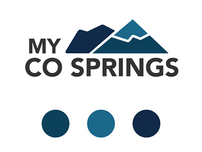 My CO Springs Logo adventure brand clean colorado identity logo minimal mountains simple stamp