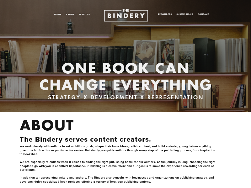 The Bindery website by Jeremy Worley on Dribbble