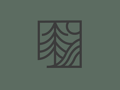 Tree, Waves, Sun - Logo Mark brand brand design brand identity branding colorado logo logo design minimal mountain outdoors trees