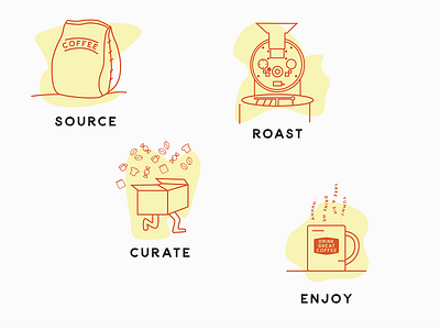Coffee Club Illustrations brand coffee coffee brand coffee design icon illustration lettering logo mark