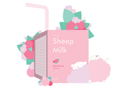 sheep milk adobe illustrator branding design icon illustration minimal vector