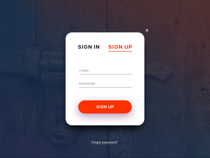 Day 1 - sign up by 2gearteam on Dribbble