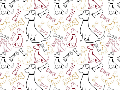 Year of the Dog bone chinese new year dog filigree illustration pattern puppy spots stripes swirly vector year of the dog