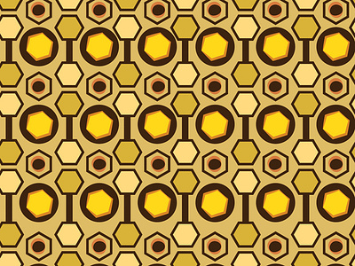 Retro Mod 1960s 60s abstract circles digital geometric graphic design groovy hexagons lines mod mod pattern modern pattern repeat pattern retro vector vector art vintage yellow