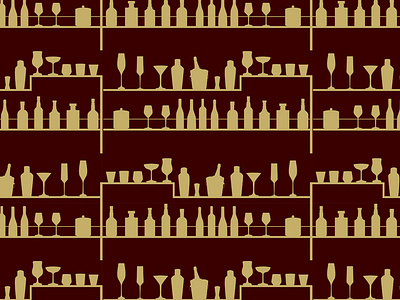 Vintage Bar alcohol bar bar cart bottles champagne classic cocktail cocktail glass drinks illustration maroon martini pattern retro bar cart vector vintage vintage bar wine wine bottle wine glass