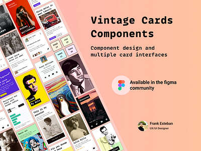 Vintage cards components card graphic design layout ui userinterface ux uxdesign