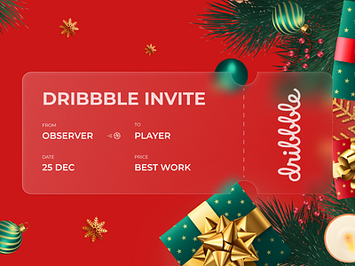 Invite Dribbble best shot christmas design dribbble dribbble invite illustration invite