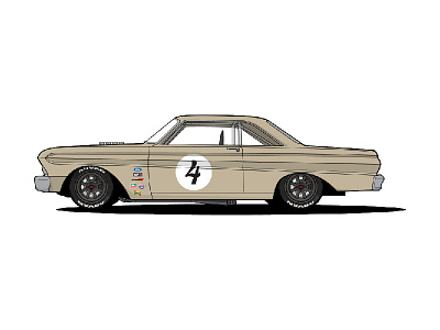 1964 Ford Falcon car falcon ford illustration livery old racecar trans am vintage