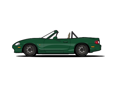 Darin's 1999 Mazda Miata autocross bronze car green illustration mazda miata racecar