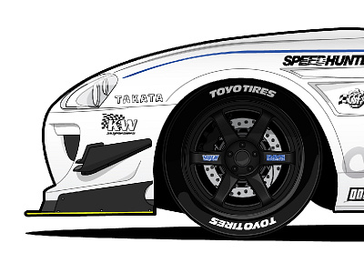 Wheel Close Up black blue car clean illustration shading silver simple supra toyota wheel white