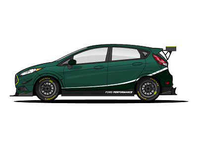 My Fiesta ST black fiesta ford green illustration racecar timeattack