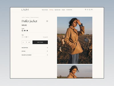 Lichi - online store redesign dribbble fashion minimalism online store store uiux design webdesign