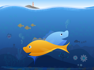 Under water life illustration
