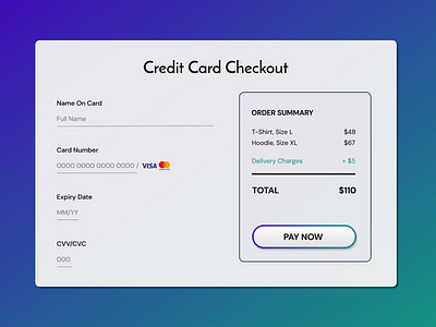 Credit Card Checkout Page