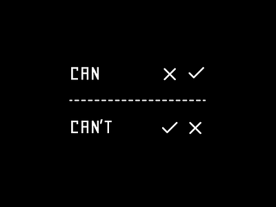 Can Vs Can not design illustration minimal