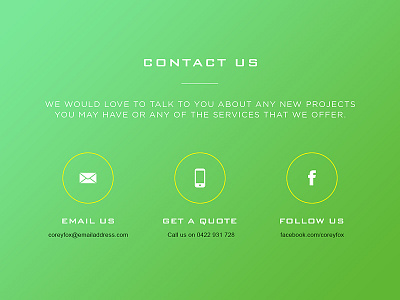 Coreyfox contact contact us flat ui icons interface minimal website