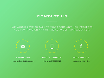 Coreyfox contact contact us flat ui icons interface minimal website