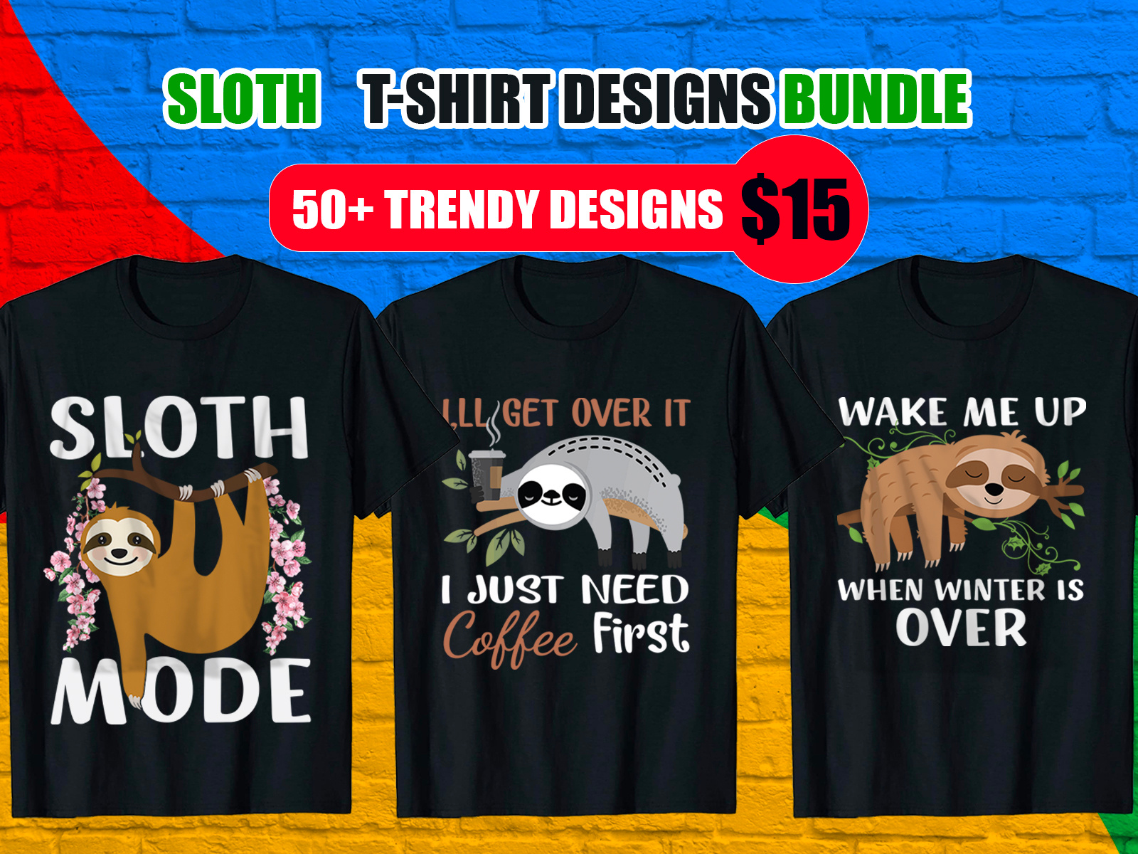 sloth t shirt design