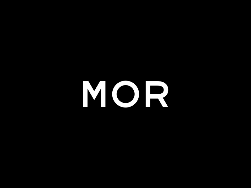 MOR animation black circle logo mor white