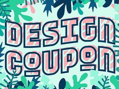 Coupon coupon design forest jungle leaves lettering lush pattern plant plants tiger trees typography wild