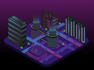 Future isometric city