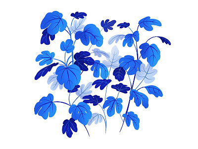 Fig plant blues fig nature pattern plant procreate texture wild