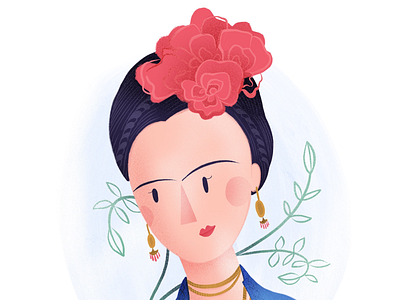 Frida Kahlo digital frida illustration kahlo portrait procreate