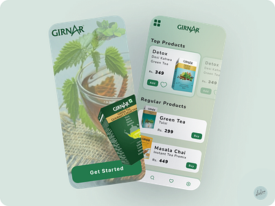 GIRNAR TEA - Concept Design app design eminance mobileapp ui
