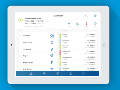 iPad ui concepts data ipad network numbers report scan ui ux