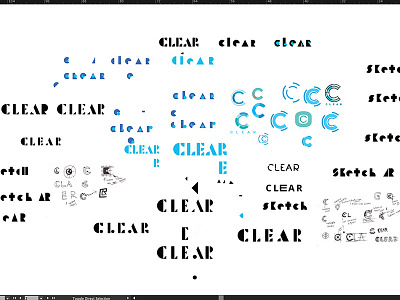 Clear process ar augmented reality clear design identity logo minimal process shapes symbols typography word mark