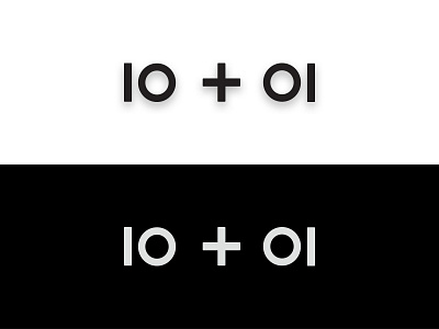 10 + 01 1 balance black design identity logo minimal one ten typography white word mark