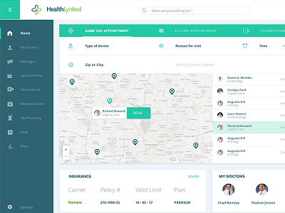 Patients Dashboard dashboard design doctors grid health interface minimal navigation product design ui ux