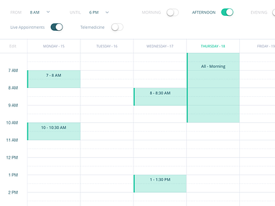 Appointment Calendar appointment calendar design grid interface minimal modern negative space schedule typography ui ux