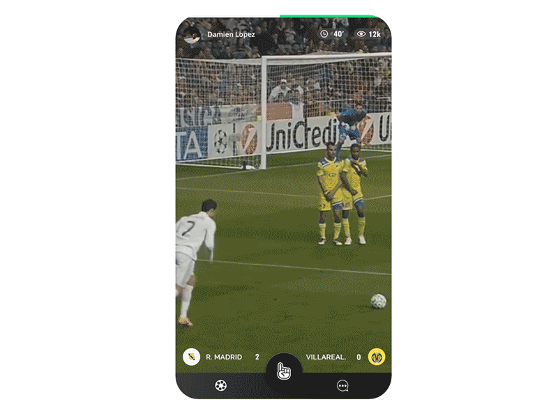 Live Cheering Interaction animation cheer design fans interaction interface live prototype ronaldo soccer ui ux