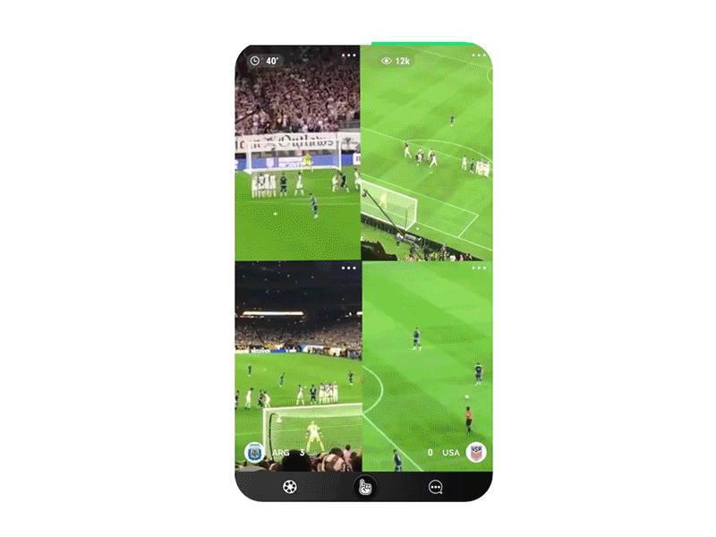 4 Perspectives after effects animation fans live micro interaction perspectives prototype soccer ui ux