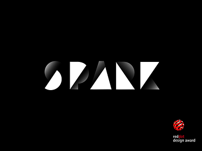Spark Red Dot Award award black communication design gradient logo minimal modern red dot simple spark typography ux