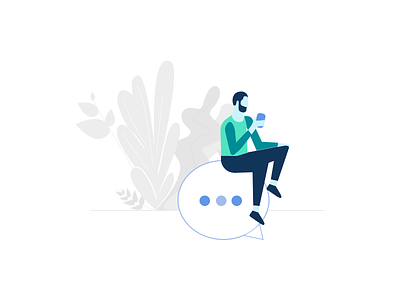 Customer Conversation art business conversation digital drawing illustration illustrator messaging minimal plants vector