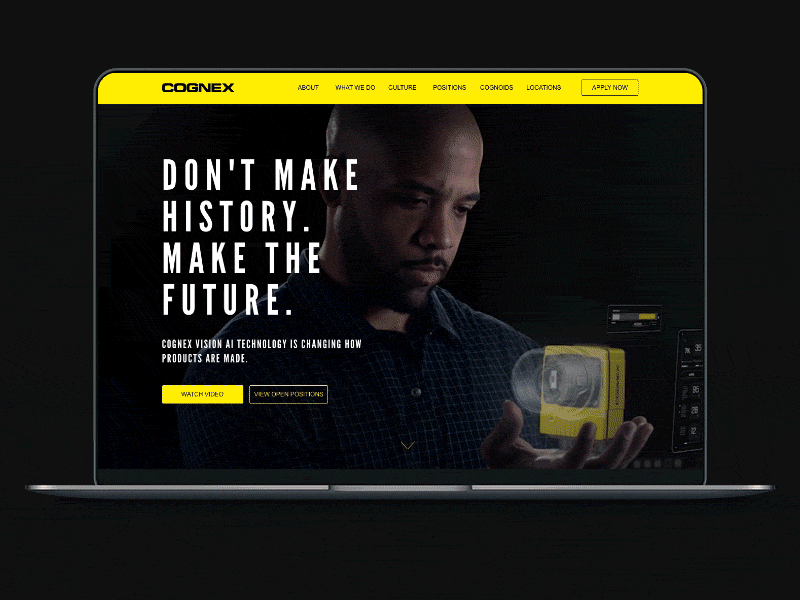 Cognex Landing Page 3d after effects animation augmented reality design full width graphic mixed reality motion ui ux video