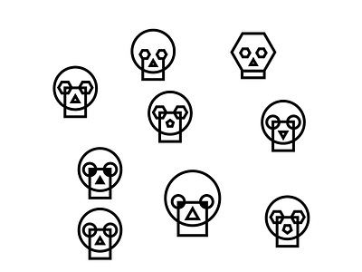 Skulls Exploration circle cypher graphic hexagon iconography icons logo punk shapes simple skull skulls square symbols